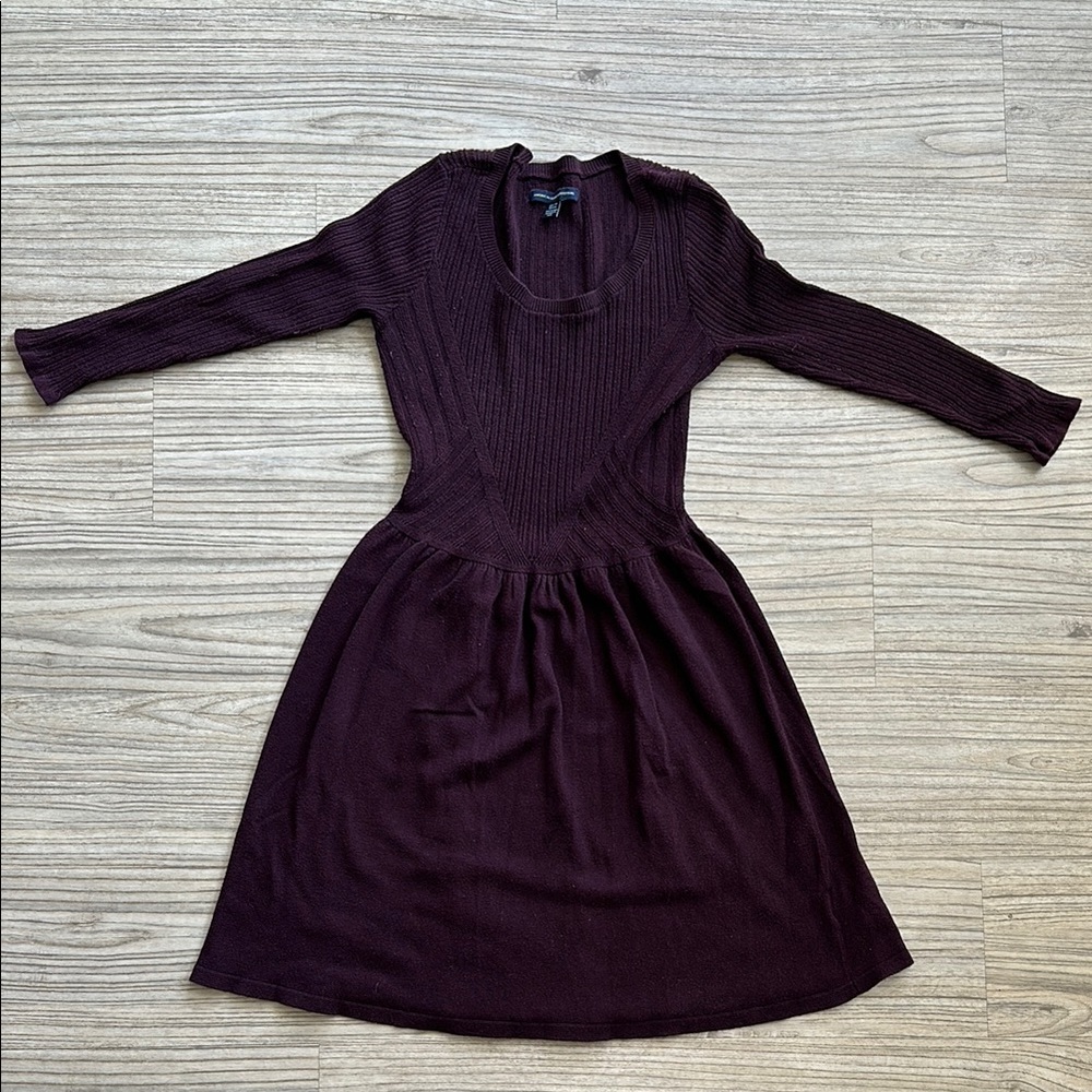 American Eagle Outfitters Purple Cowl Neck Long Sleeve Dress